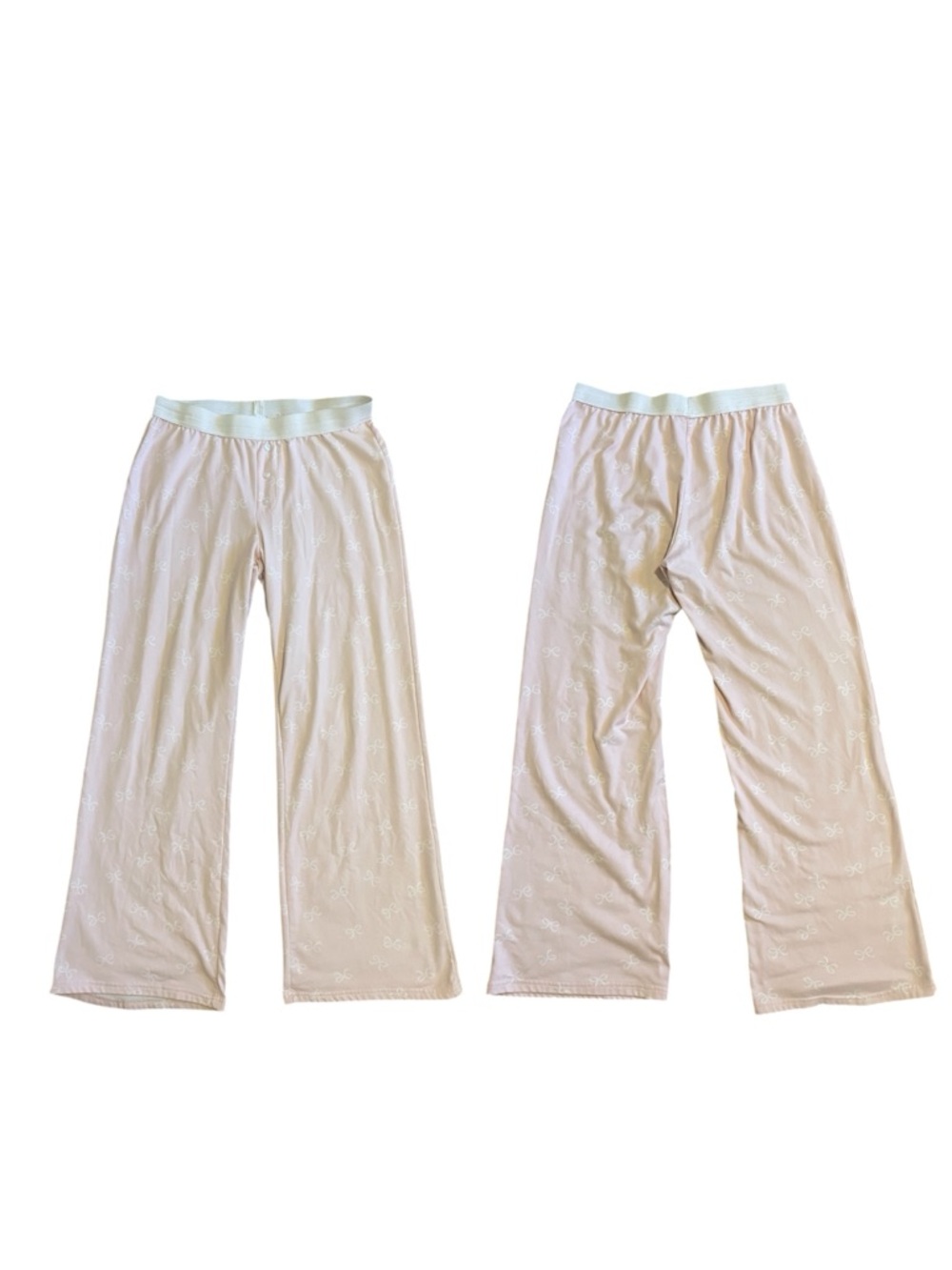 Baby Pink & White Bow Pj Pants